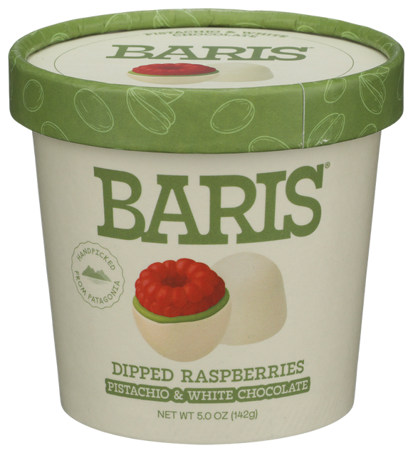 Baris Pistachio & White Chocolate Dipped Raspberries - 5 OZ
