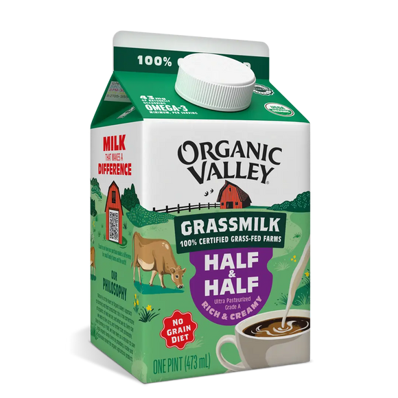 Organic Valley Grassmilk Half N Half - 16 FO