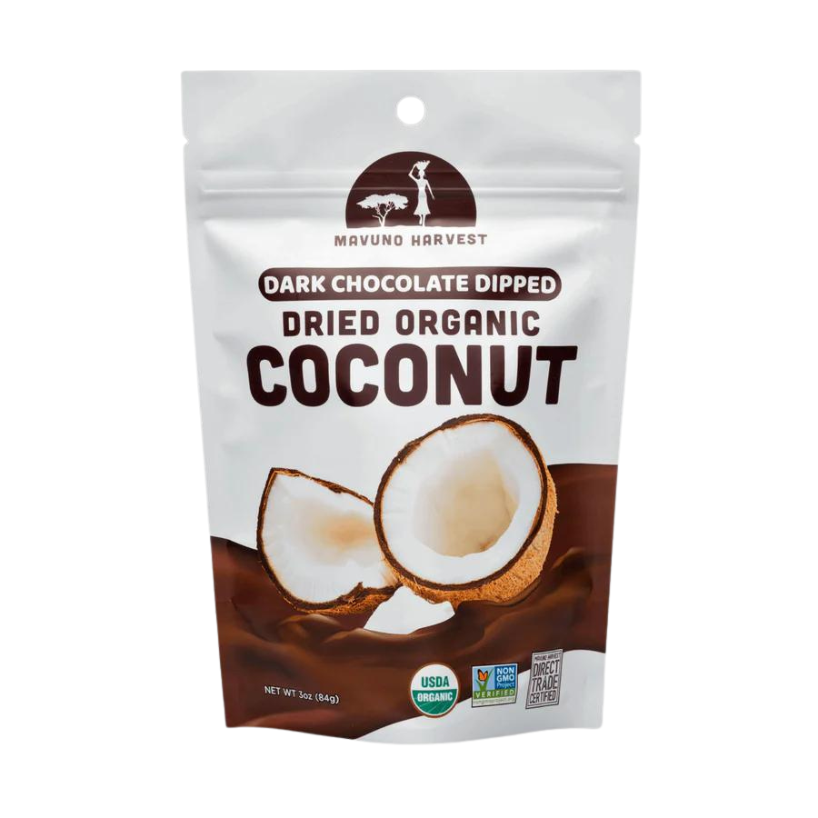 Organic Dried Coconut Dipped in Chocolate - 3 OZ