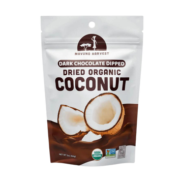 Mavuno Harvest Dried Coconut Dipped in Chocolate - 3 OZ