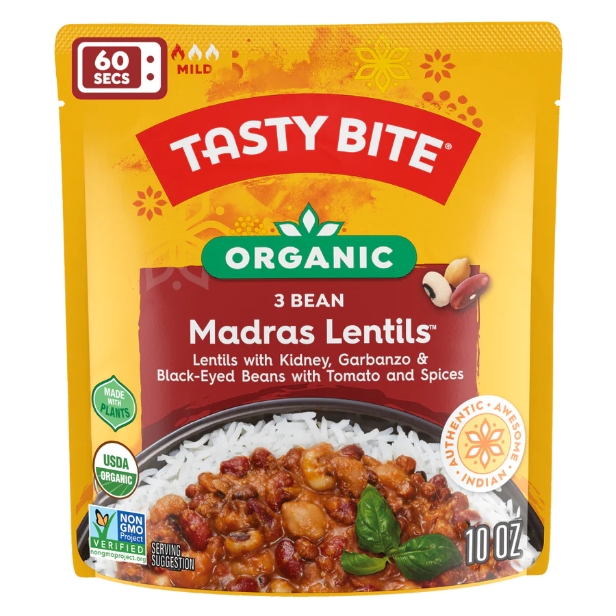 Organic 3 Bean Madras Lentils - 10 OZ