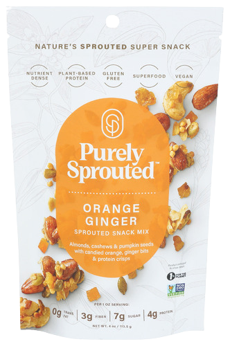 Purely Sprouted Orange Ginger Snack Mix - 4 OZ