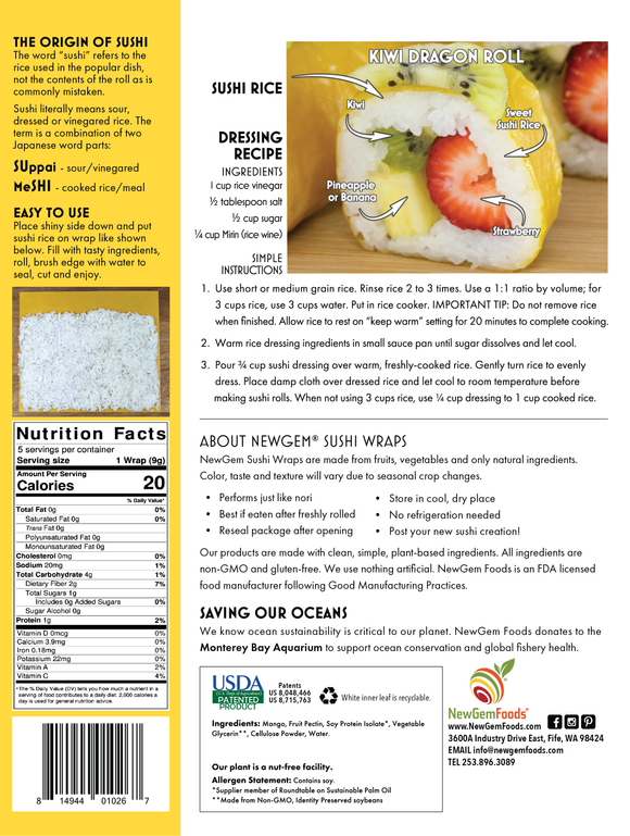 Mango - 5pk Sushi Wraps