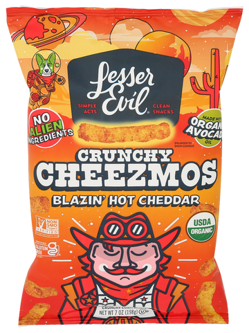 Lesser Evil Blazin' Hot Cheddar Cheesmos - 7 OZ