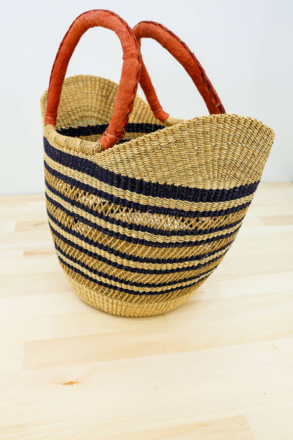 Tote Basket Bag, U-Shopper multi-color: Multicolor Open Weave