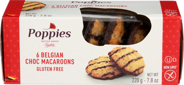 Poppies Belgian Chocolate Drizzled Macaroons - 7.8 OZ