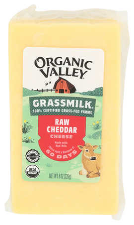 Organic Grassmilk Raw Cheddar - 8 OZ