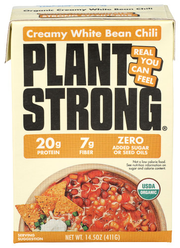 Plantstrong Organic Plant Based Creamy White Bean Chili - 16.9