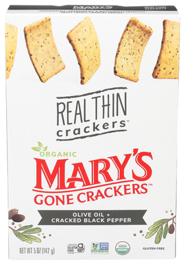 Organic Thin Olive Oil & Cracked Black Pepper Crackers - 5 OZ