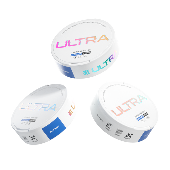 Ultra Pouches - Ultra Focus Pouches (Blue Razz) - No Nicotine, No Caffeine