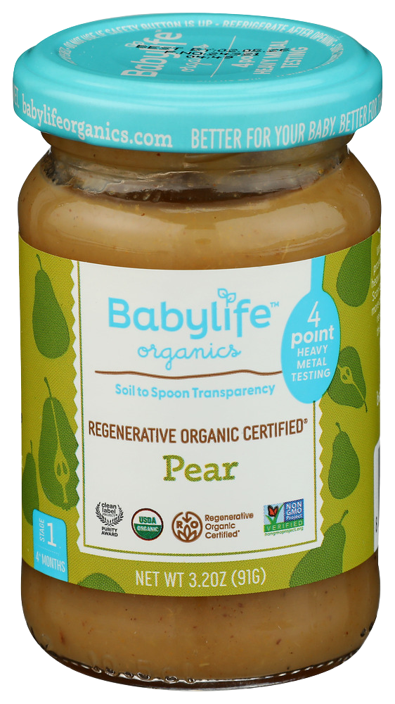 Babylife Organic Pear Puree - 3.2 OZ