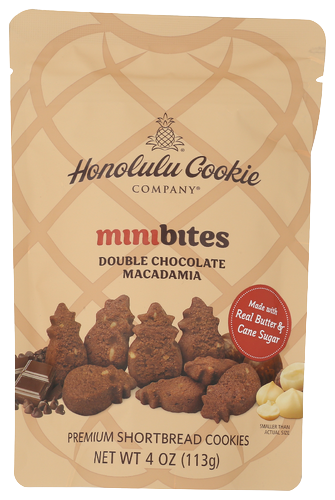 Honolulu Cookie Company Double Chocolate Macadamia Shortbread Cookies - 4 OZ