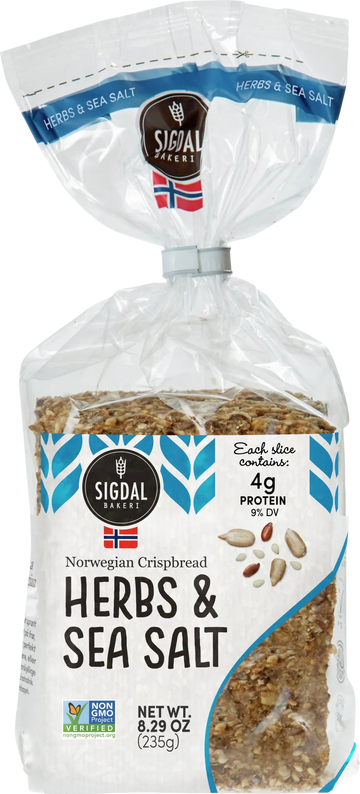 Sigdal Bakeri Herbs & Sea Salt Crispbread - 8.29 OZ
