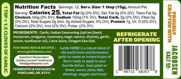 Garliki "HERBE" Fermented Garlic - 6 OZ