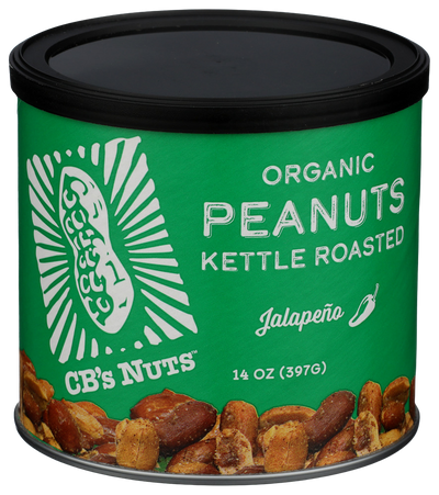 Cbs Nuts Organic Jalapeno Kettle Roasted Peanuts - 14 OZ