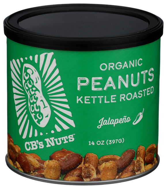 Cbs Nuts Organic Jalapeno Kettle Roasted Peanuts - 14 OZ