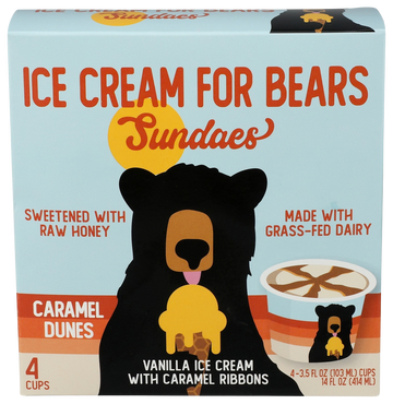 Ice Cream for Bears Caramel Sundaes - 4 PK