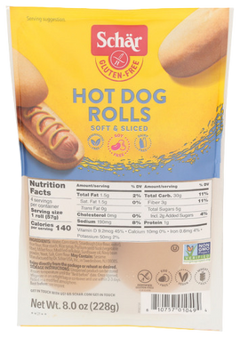 Schar Hot Dog Rolls - 10.6 OZ