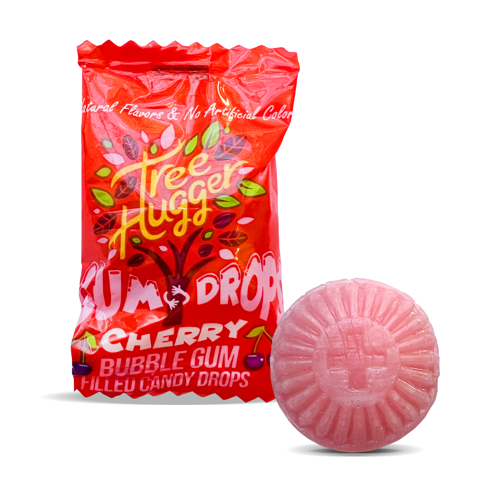 Tree Hugger Bubble Gum Filled Candy Drops 25 CT BAG