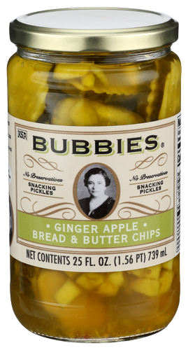 Bubbies Ginger Apple Bread & Butter Pickle Chips - 25 FO