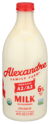 Alexandre Family Farms Organic A2/A2 Whole Milk - 48 FO