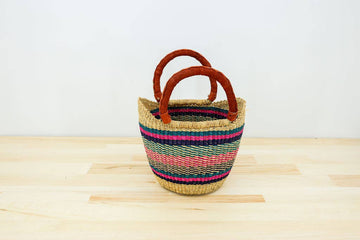 Tote Basket Bag, U-Shopper small: Multi-Colored
