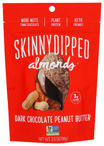 Dark Chocolate Peanut Butter Dipped Almonds -3.5 OZ