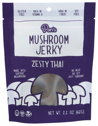 Zesty Thai Mushroom Jerky - 2.2 OZ