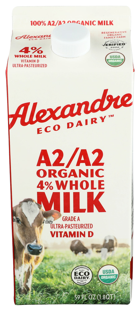 Alexandre Family Farm A2/A2 Organic 4% Whole Milk - 59 FO