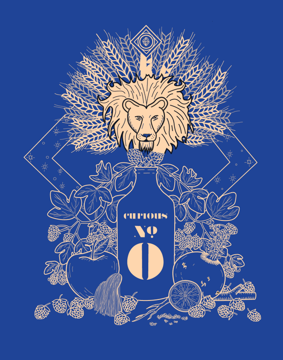 CURIOUS ZERO NONALCHOLIC Lions Mane Lager - 11.5 OZ