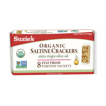 Suzies Organic Salt & Olive Oil Saltines - 8.8 OZ