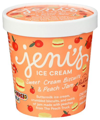Sweet Cream Peach Ice Cream - 16 OZ