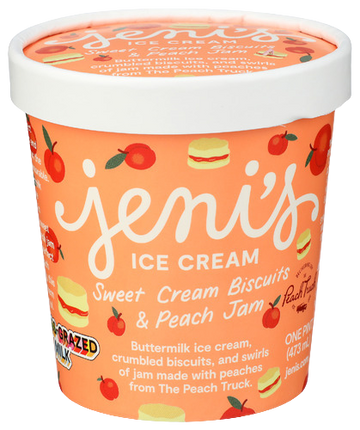 Sweet Cream Peach Ice Cream - 16 OZ