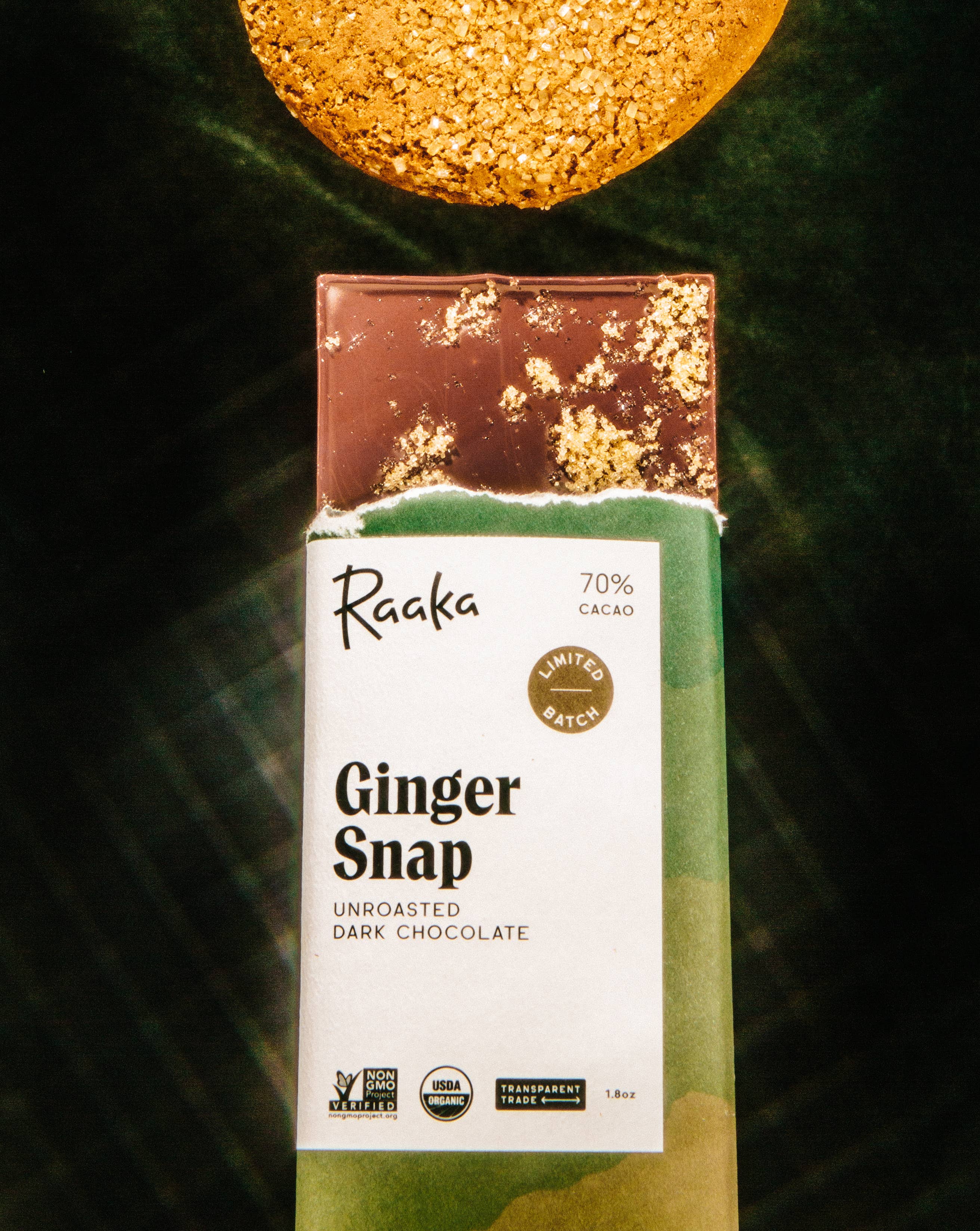 70% Ginger Snap Chocolate - 1.8 OZ