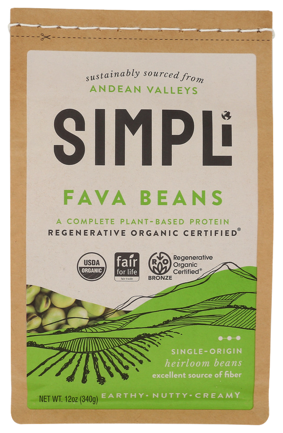 Simpli Regenerative Organic Fava Beans - 12 OZ