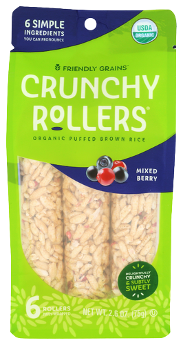 Friendly Grains Organic Mixed Berry Crunchy Rollers - 2.85 OZ