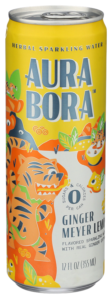 Auro Bora Ginger Meyer Lemon Sparkling Water - 12 FO