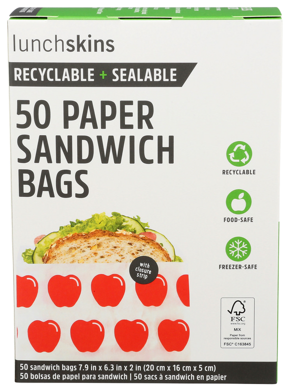 Lunchskins Paper Sandwich Bags - 50 PC