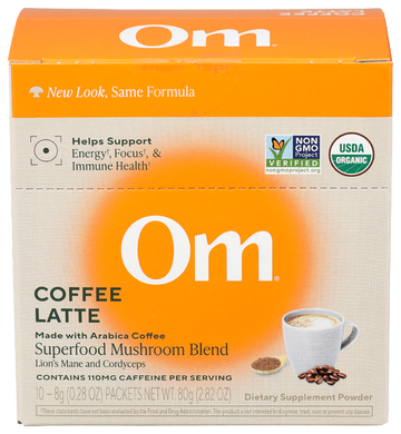 Om Mushroom Organic Coffee Latte - 10 Pkt