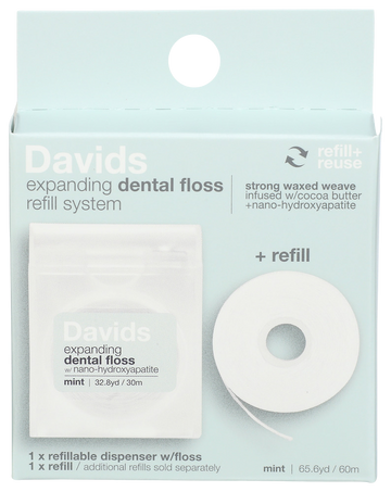 Davids Mint Dental Floss + Refill - 0.95 OZ