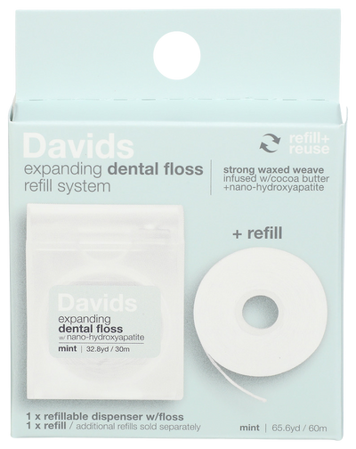 Davids Mint Dental Floss + Refill - 0.95 OZ