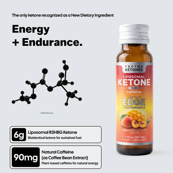 Tecton Ketones - Performance Shot + Caffeine: Peach Mango Lift