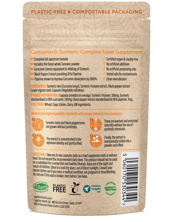 Curcumin – Turmeric Supplement – 30 CAPSULES