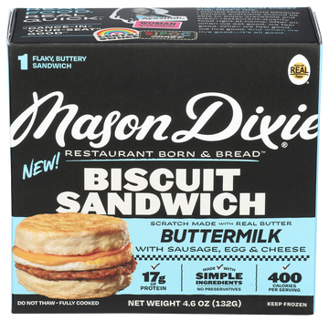 Mason Dixie Sausage, Egg & Cheese Biscuit Sandwich - 4.6 OZ