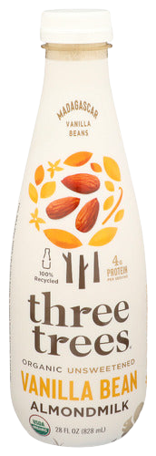 Three Trees Unsweetened Vanilla Almond Milk - 28 OZ