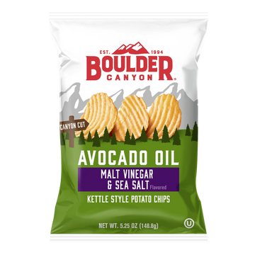 Boulder Canyon Avocado Oil Malt Vinegar & Sea Salt Chips - 5.25 OZ