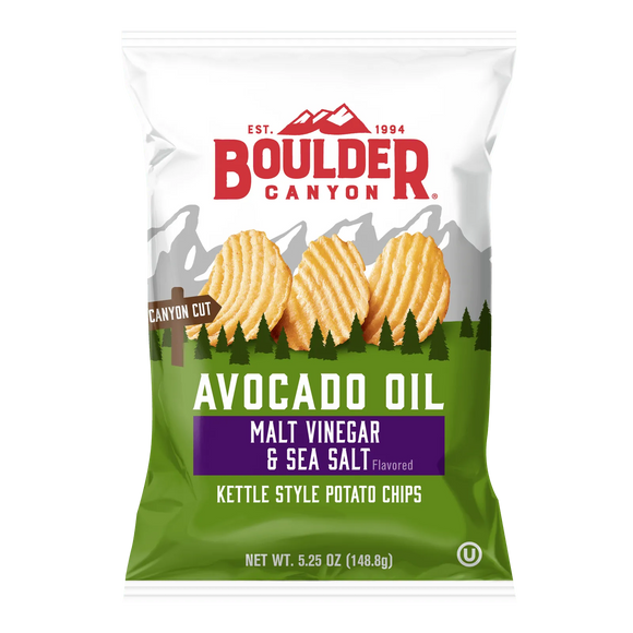 Boulder Canyon Avocado Oil Malt Vinegar & Sea Salt Chips - 5.25 OZ