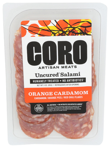 Orange Cardamom Uncured Salami - 3 OZ