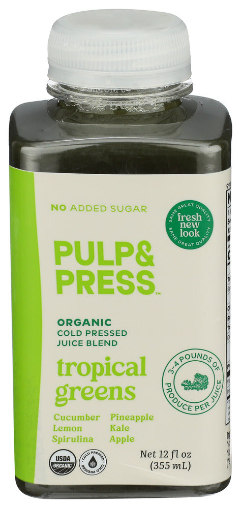 Pulp & Press Tropical Greens Cold Pressed Juice - 12 FO
