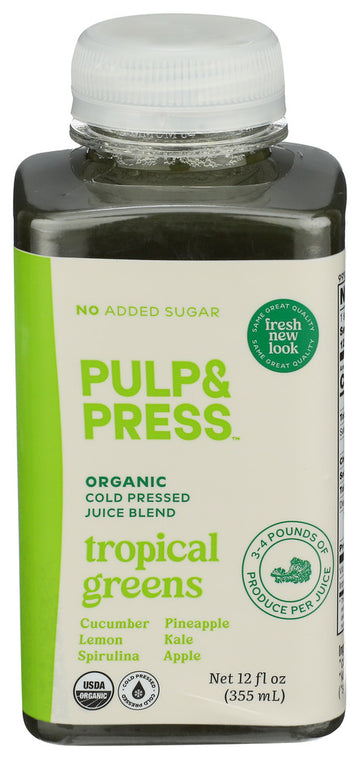 Pulp & Press Tropical Greens Cold Pressed Juice - 12 FO